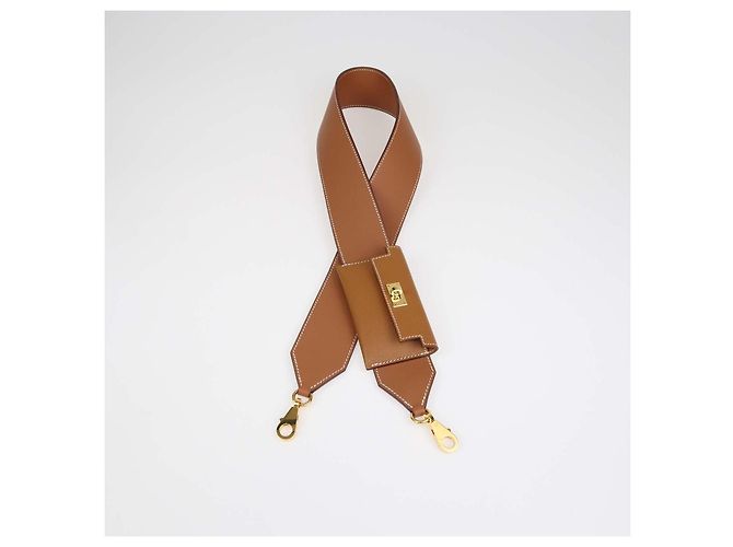 Hermès Tracolla per borsa Kelly Pocket in pelle Epsom e Swift Gold Hermes - vista 2
