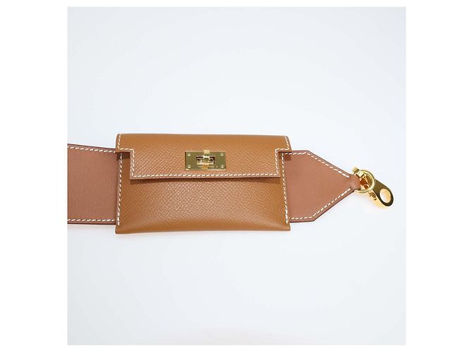 Hermès Tracolla per borsa Kelly Pocket in pelle Epsom e Swift Gold Hermes - vista 4