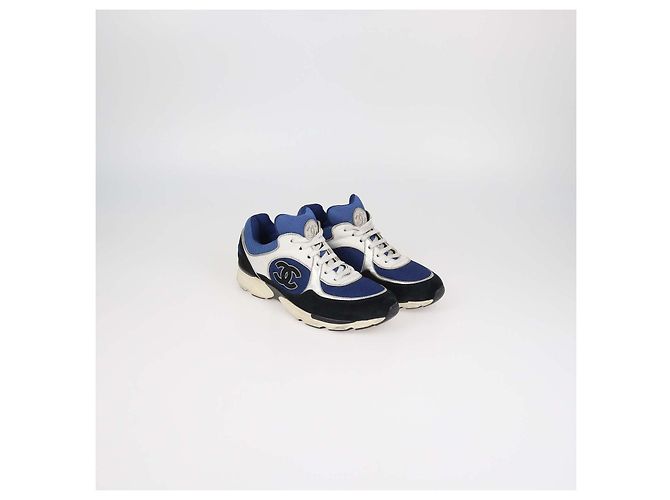 Chanel Multicolor Mesh und Leder CC Logo Schnürsneaker - Ansicht 2