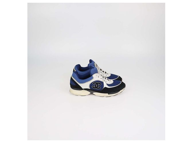 Chanel Multicolor Mesh und Leder CC Logo Schnürsneaker - Ansicht 3