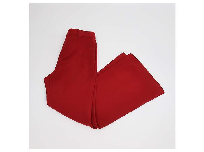 Gucci Red Silk Wool Eterotopia Flared Pants - view 3