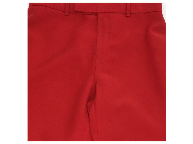 Gucci Red Silk Wool Eterotopia Flared Pants - view 4