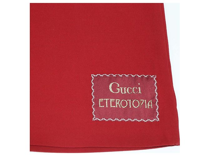 Gucci Red Silk Wool Eterotopia Flared Pants - view 5