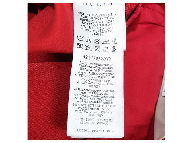 Gucci Red Silk Wool Eterotopia Flared Pants - view 7
