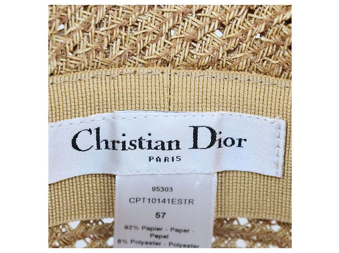 Cappello a tesa D-Wave Dioriviera in paglia Marrone, Blu Christian Dior - vista 6