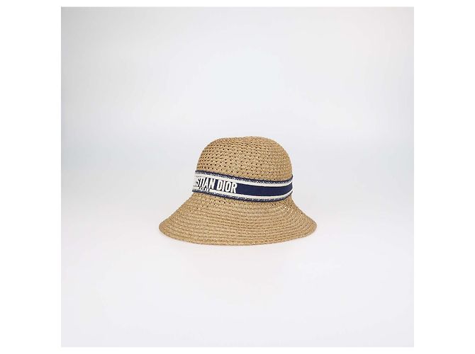 Cappello a tesa D-Wave Dioriviera in paglia Marrone, Blu Christian Dior - vista 2