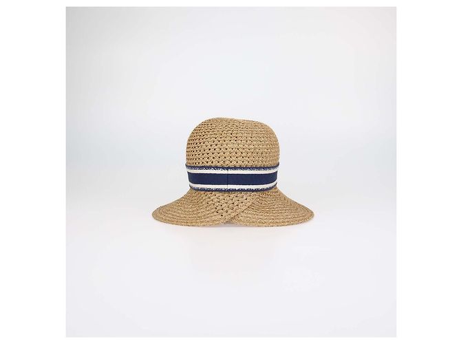 Cappello a tesa D-Wave Dioriviera in paglia Marrone, Blu Christian Dior - vista 3