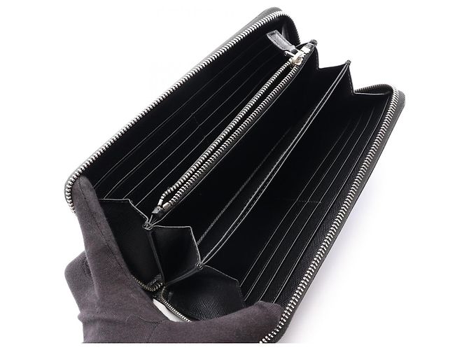 Prada Saffiano Long Wallet in Black - view 3