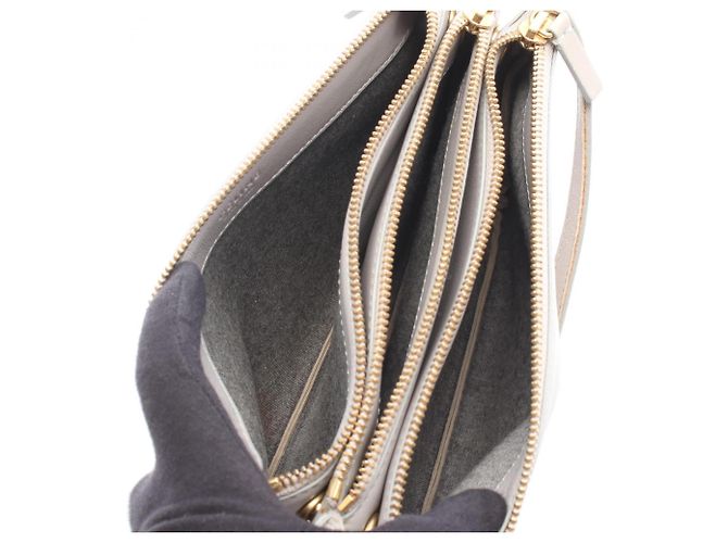 Céline Bolso de hombro Celine Trio Small en piel gris - vista 3