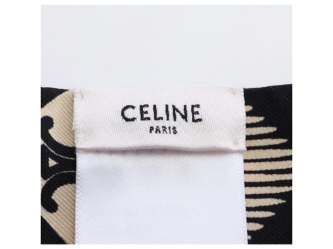Sciarpa Céline in seta nera gialla multicolore - vista 4