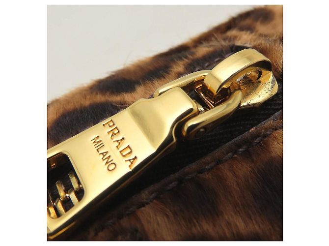 Prada Mini Borsa a Tracolla 1N1674 Cavallino Stampa Leopardata Marrone - vista 11