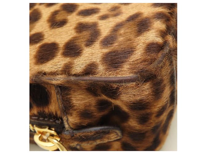 Prada Mini Borsa a Tracolla 1N1674 Cavallino Stampa Leopardata Marrone - vista 13