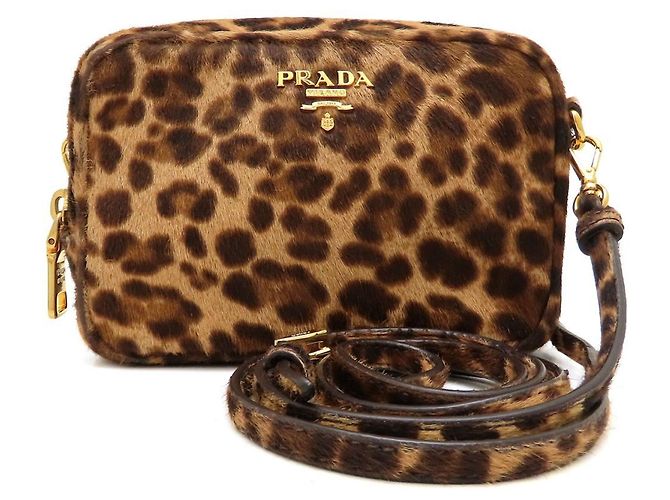 Prada Mini Borsa a Tracolla 1N1674 Cavallino Stampa Leopardata Marrone - vista 2