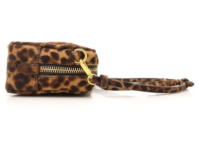 Prada Mini Borsa a Tracolla 1N1674 Cavallino Stampa Leopardata Marrone - vista 3