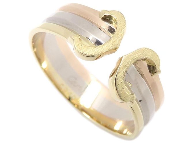 Anello Cartier 2C in oro tricolore 18K - vista 2