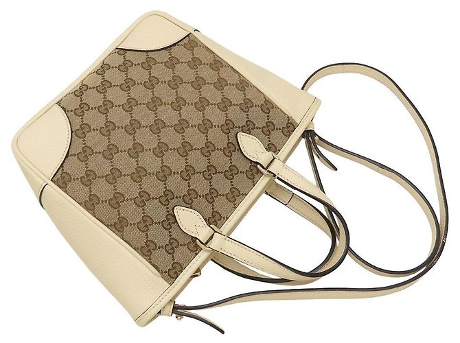 Borsa 2-Way Gucci in Beige e Off-White - vista 5