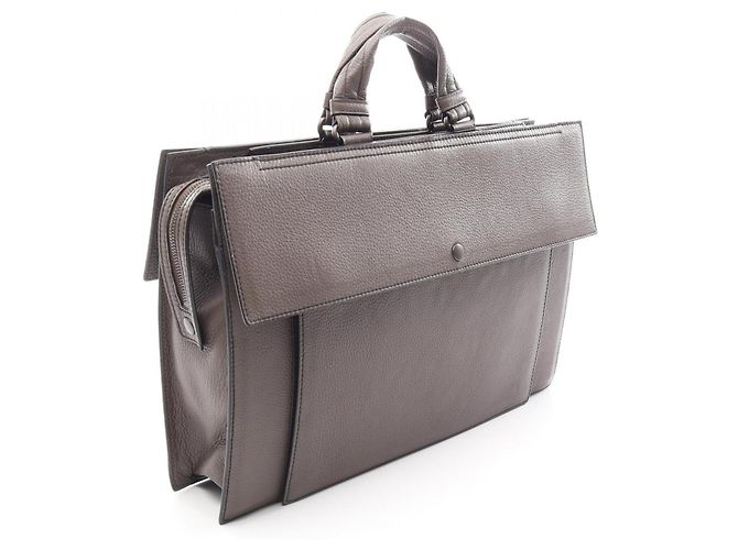 Bottega Veneta Sac à main/Porte-documents en cuir gris - vue 2