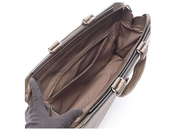 Bottega Veneta Sac à main/Porte-documents en cuir gris - vue 3