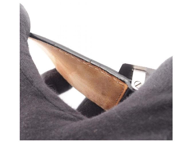 Cintura standard in pelle nera Louis Vuitton - vista 11
