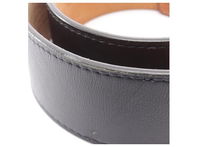 Cintura standard in pelle nera Louis Vuitton - vista 13