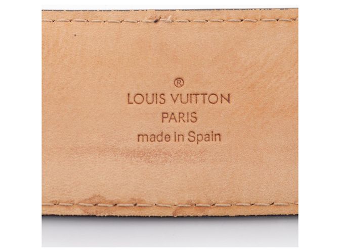 Cintura standard in pelle nera Louis Vuitton - vista 4