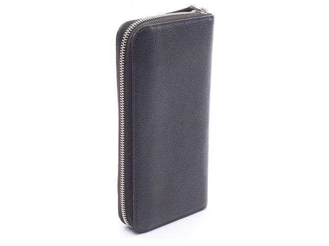 Prada Triangle Logo Black Leather Long Wallet - view 2