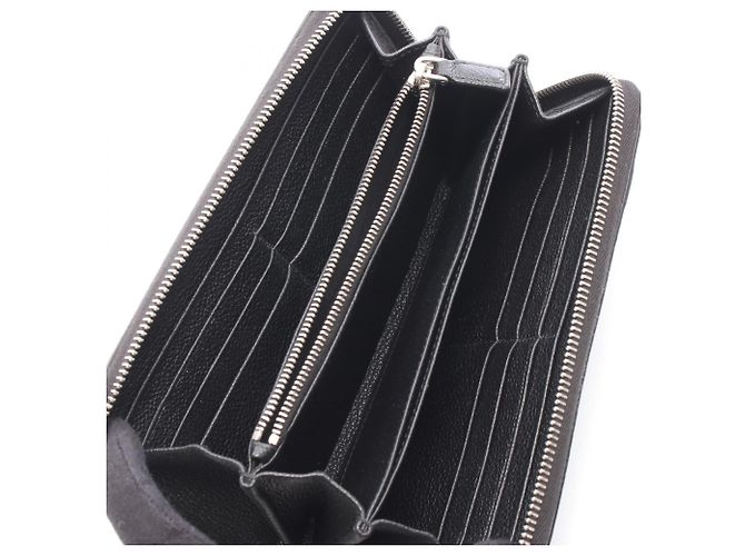 Prada Triangle Logo Black Leather Long Wallet - view 3