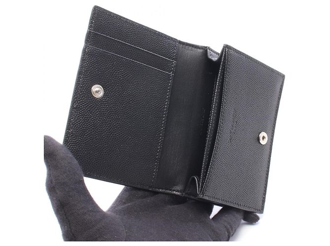 Yves Saint Laurent Black Leather Card Case - view 3
