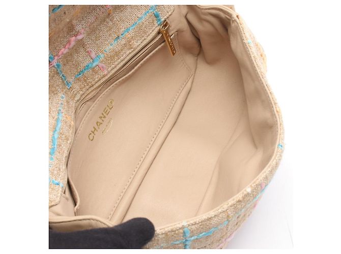 Borsa Chanel 2.55 Beige Pelle e Tessuto - vista 3