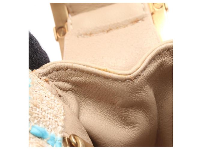 Borsa Chanel 2.55 Beige Pelle e Tessuto - vista 6