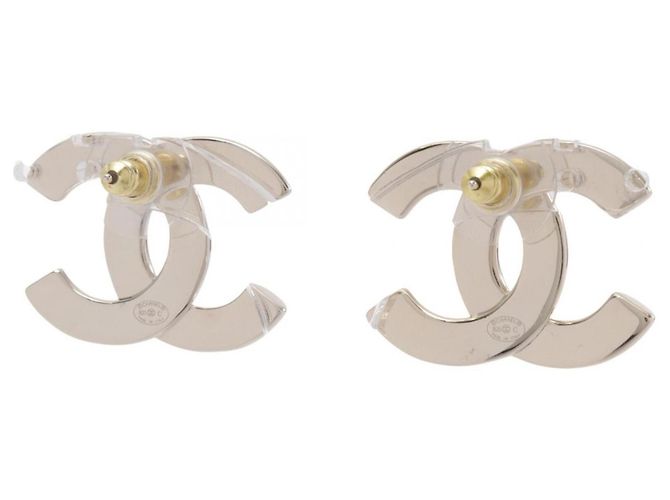 Pendientes Chanel B25C Coco Mark Logo chapados en oro - vista 2