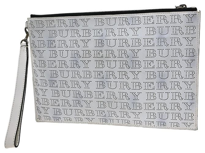 Clutch com zíper Burberry em couro - vista 2