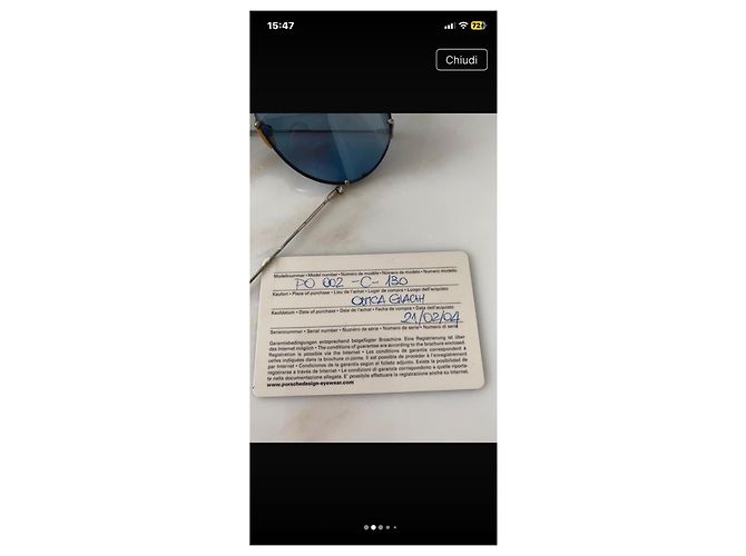 Autre Marque Occhiali da sole Porsche Design Lenti Blu - vista 2