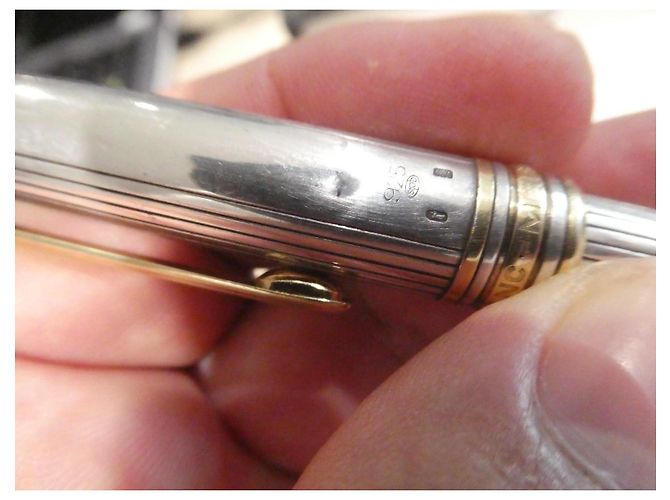 Montblanc Kugelschreiber 925 Silber und Gold - Ansicht 9
