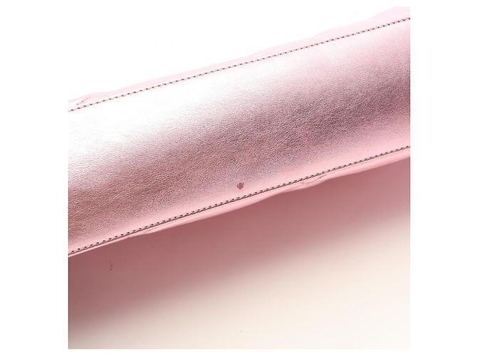 Clutch in pelle rosa Yves Saint Laurent - vista 8