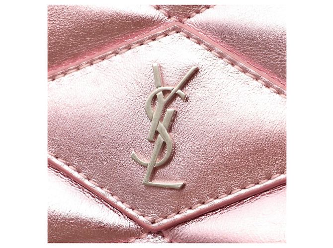 Clutch in pelle rosa Yves Saint Laurent - vista 9