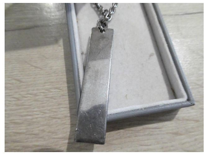 Colar Yves Saint Laurent Pendente Retangular Prata 925 - vista 4
