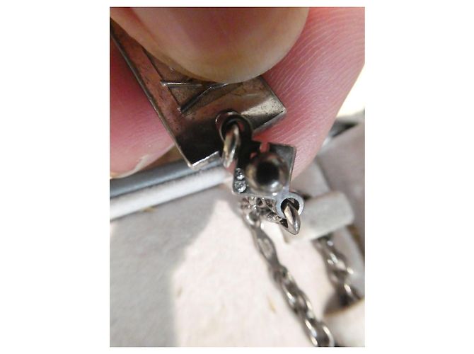 Colar Yves Saint Laurent Pendente Retangular Prata 925 - vista 5