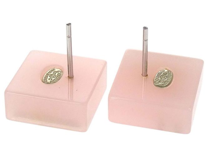 Orecchini Chanel CC Square Stud Metal con cristalli e perle sintetiche - vista 2