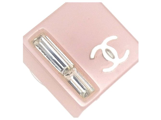 Orecchini Chanel CC Square Stud Metal con cristalli e perle sintetiche - vista 3