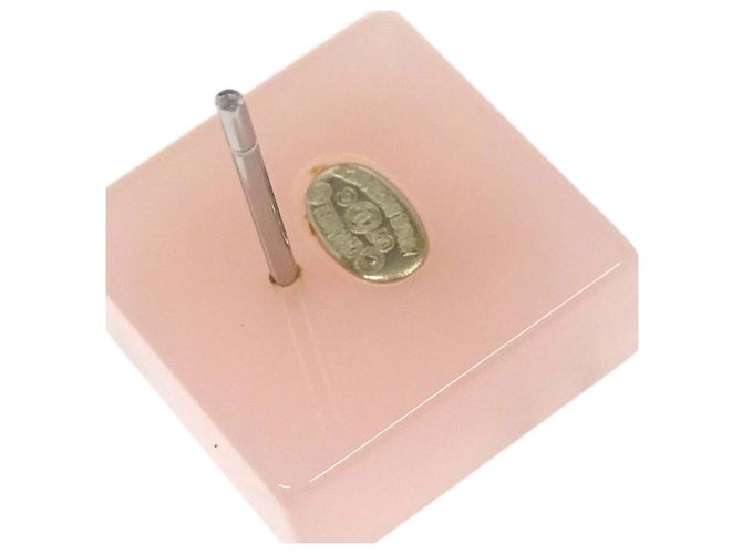 Orecchini Chanel CC Square Stud Metal con cristalli e perle sintetiche - vista 5