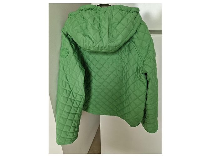 Hermès Plume Green Quilted Jacket with Hood - view 3