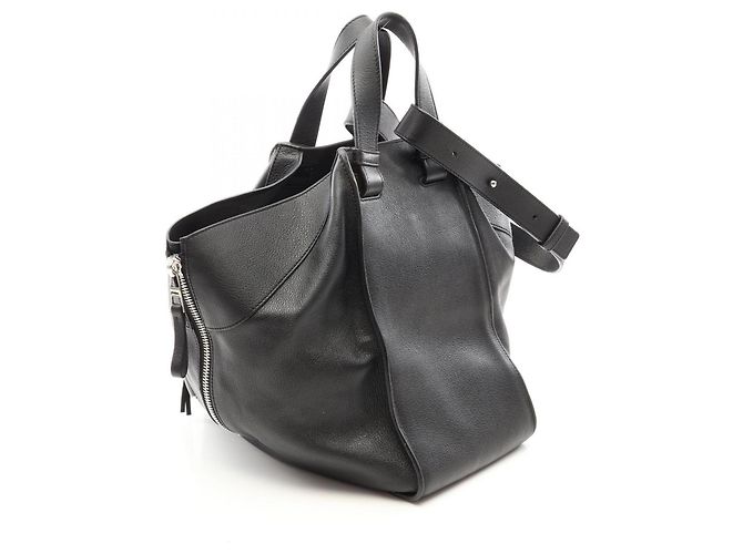 Bolsa de mão em couro 2-Way Loewe Hammock Medium em Preto - vista 2