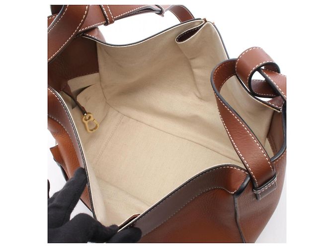 Borsa Loewe Hammock - Piccola borsa a mano in pelle marrone - vista 3