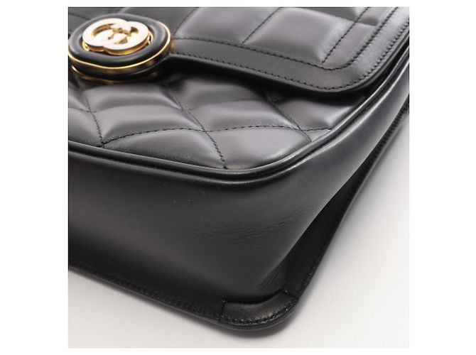 Borsa a tracolla Gucci in pelle nera - vista 10