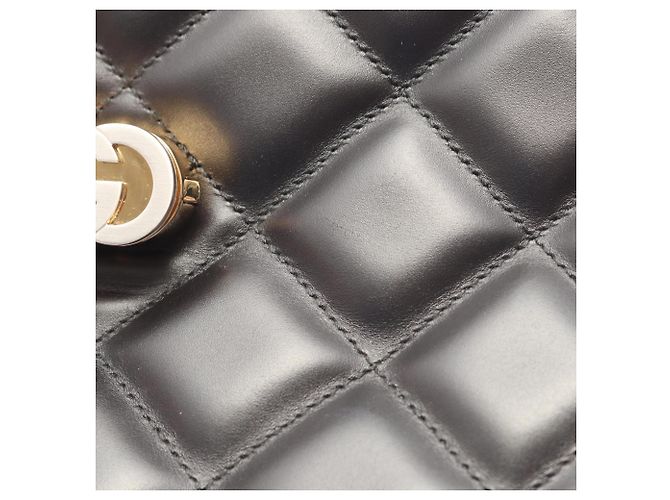 Borsa a tracolla Gucci in pelle nera - vista 7