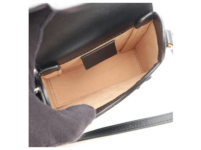 Borsa Mini Gucci Horsebit 1955 in pelle nera - vista 3
