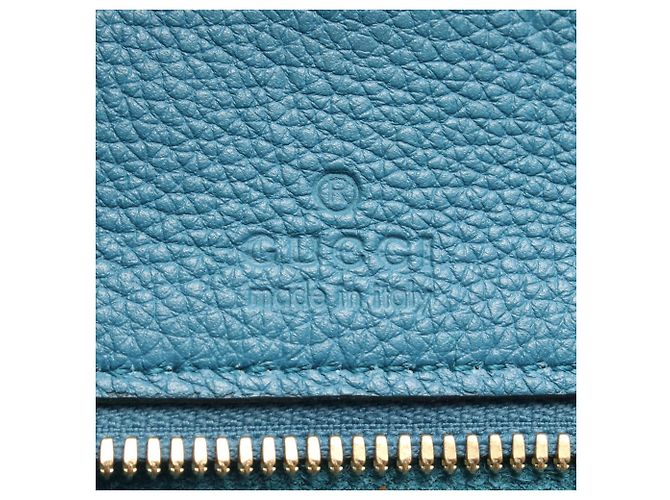 Sac cabas Gucci en cuir bleu - vue 4
