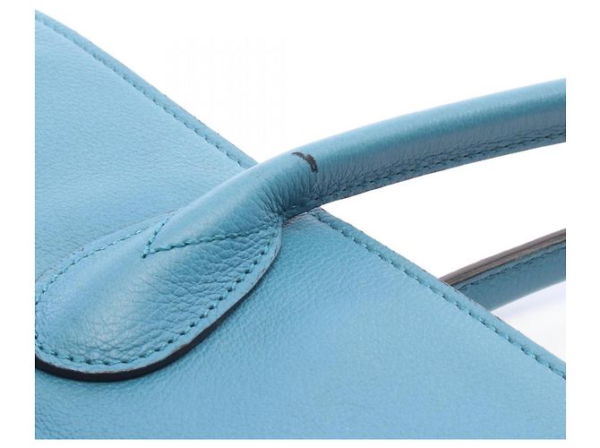 Sac cabas Gucci en cuir bleu - vue 7