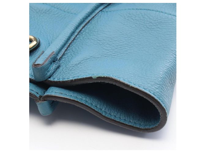 Sac cabas Gucci en cuir bleu - vue 8